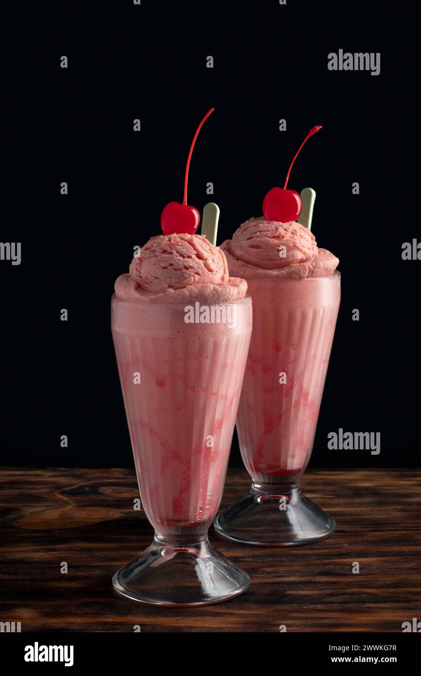 Malteada de fresa Stock Photo