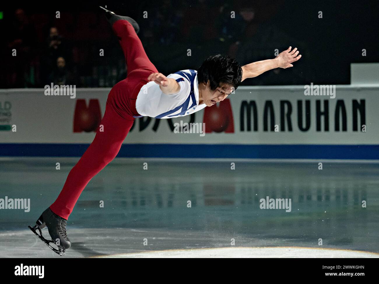 Montreal, Canada. 24th Mar, 2024. Adam Siao Him Fa of France performs during the Exhibition Gala at the ISU World Figure Skating Championships 2024 in Montreal, Canada, March 24, 2024. Credit: Andrew Soong/Xinhua/Alamy Live News Stock Photo