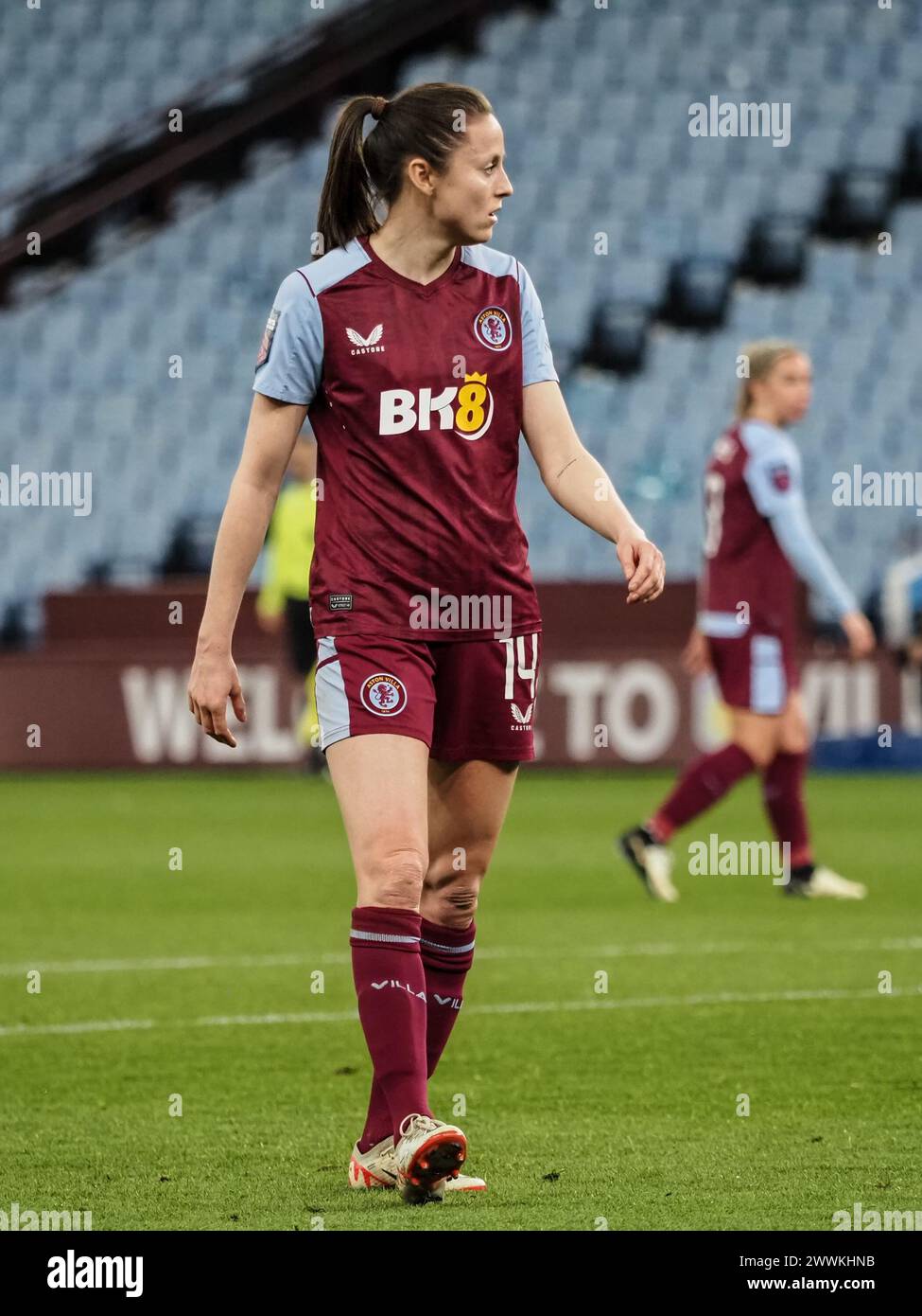 Birmingham, UK. 24th Mar, 2024. Birmingham, England, March 24th 2024: Danielle Turner (14 Aston Villa) in action during the Barclays FA Womens Super League game between Aston Villa and Arsenal at Villa Park in Birmingham, England (Natalie Mincher/SPP) Credit: SPP Sport Press Photo. /Alamy Live News Stock Photo