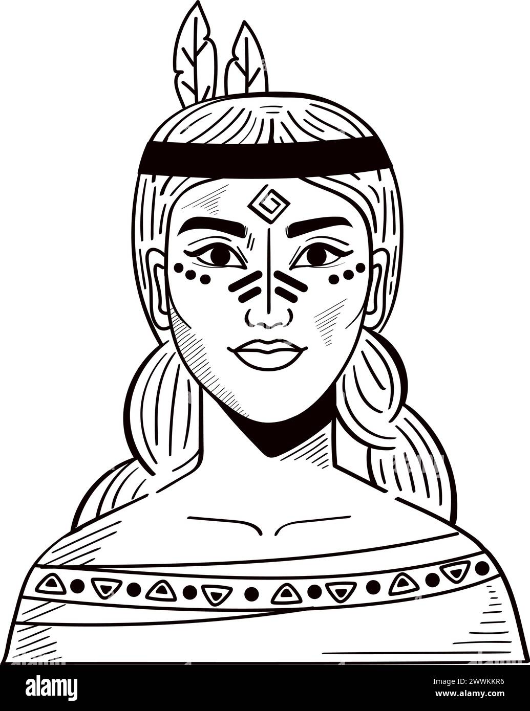 Traditional native american indian girl Stock Vector Images - Alamy
