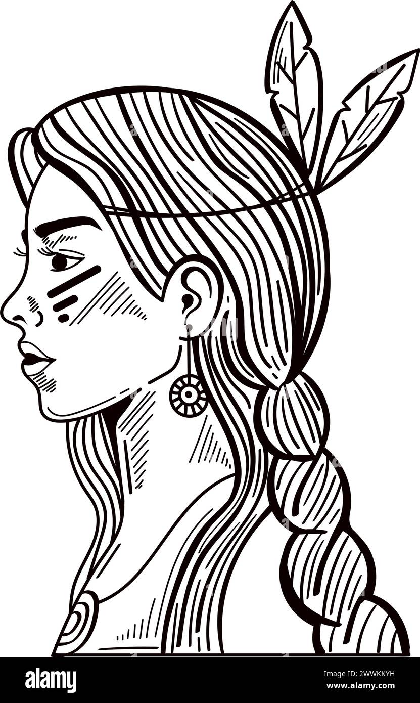 native american girl Stock Vector Image & Art - Alamy