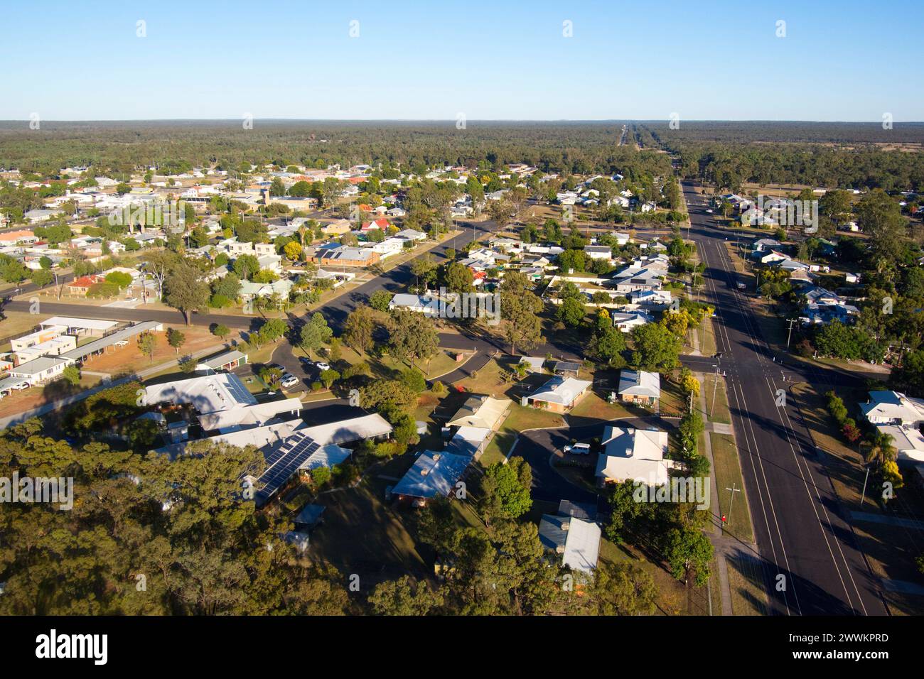 Aerial of Miles Queensland Australia Stock Photo