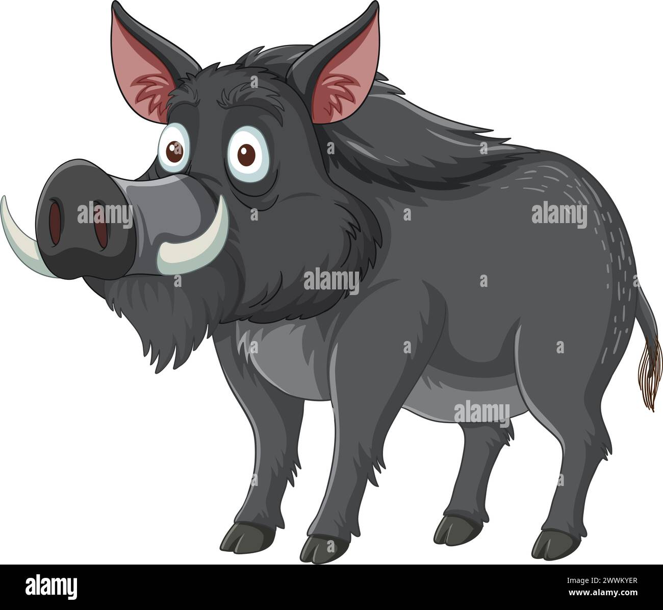 Vector graphic of a smiling, stylized warthog Stock Vector Image & Art ...