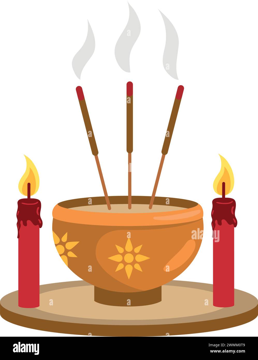 qingming incense aroma Stock Vector