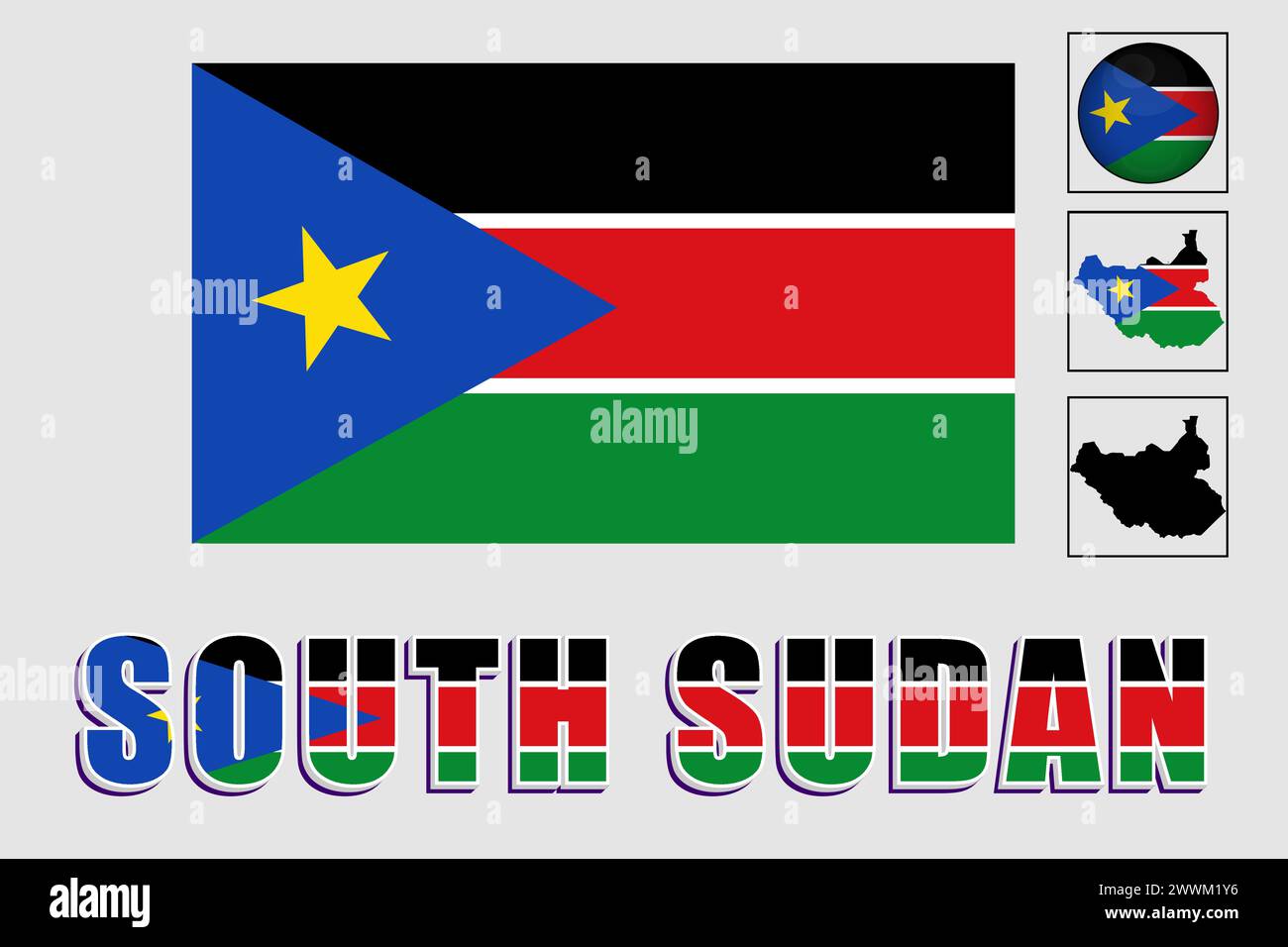 Sudan flag map hi-res stock photography and images - Alamy