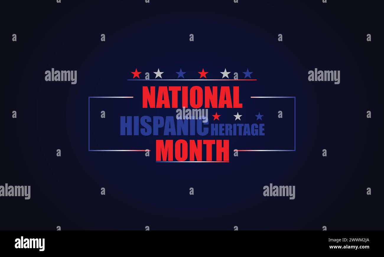 Celebrating National Hispanic Heritage Month text with usa flag illustration design Stock Vector