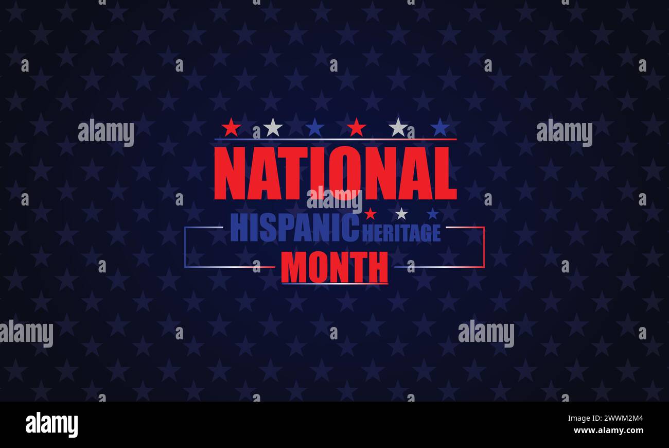 Celebrating National Hispanic Heritage Month text with usa flag illustration design Stock Vector