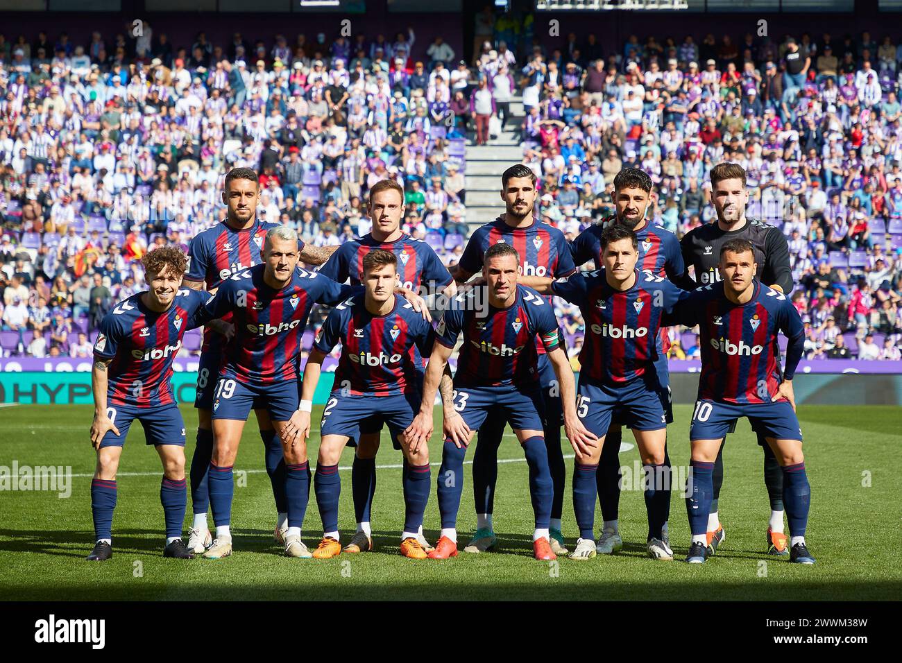 Valladolid, Spain. 24th Mar, 2024. SD Eibar players seen poses for a