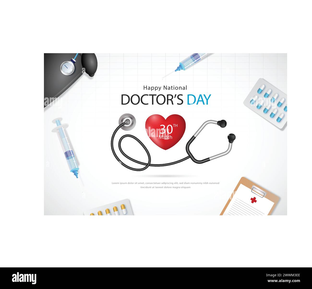 realistic national doctors day background with stethoscope 2025 Stock Vector Image & Art Alamy
