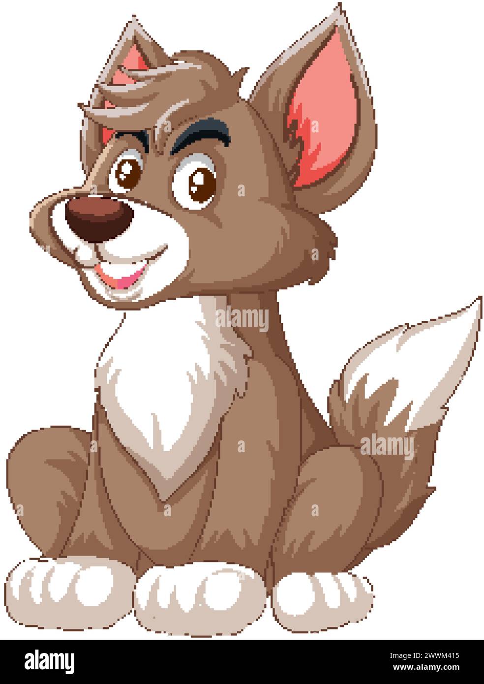 Vector illustration of a smiling brown dog Stock Vector Image & Art - Alamy