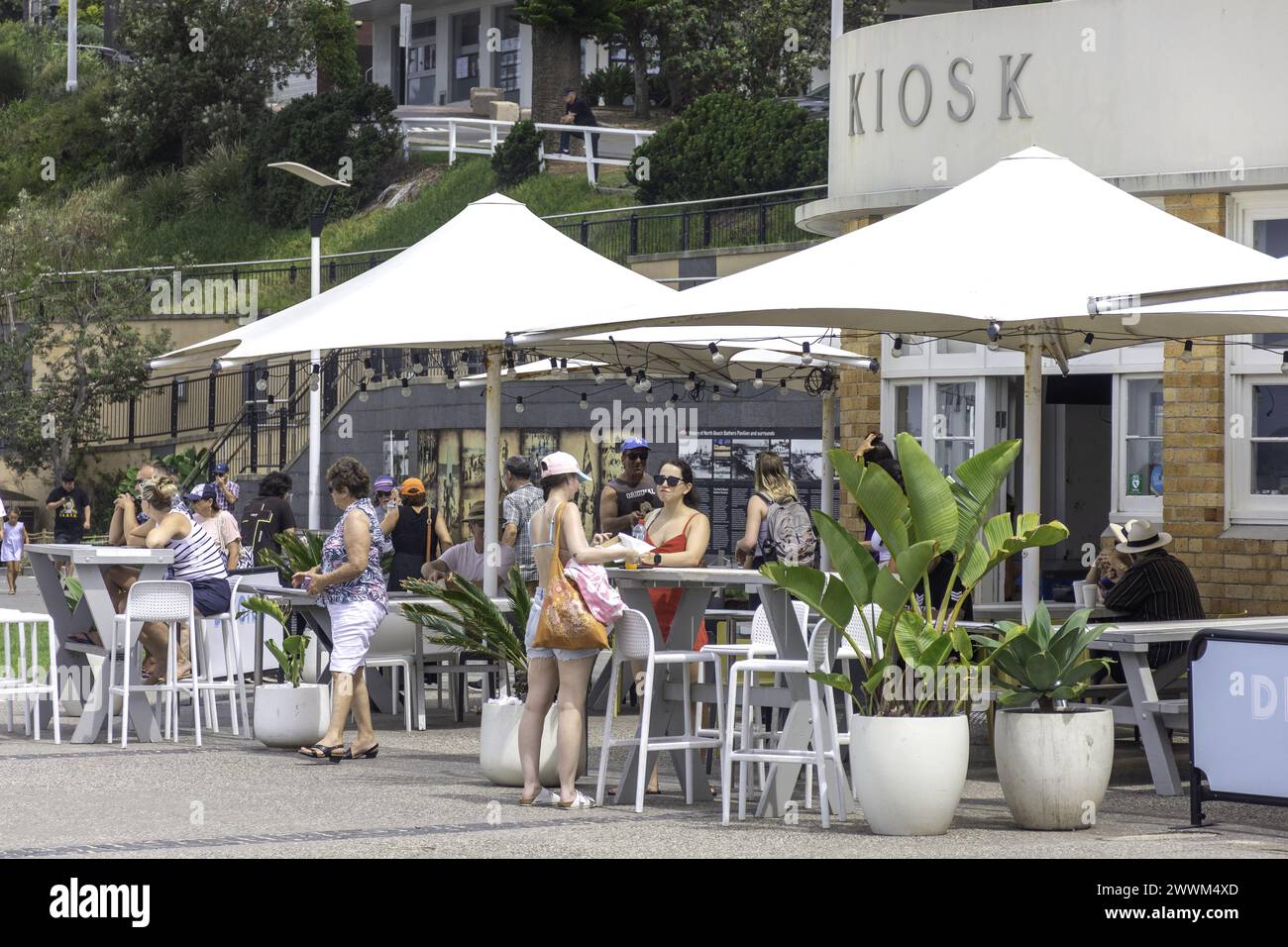 Outdoor dining parasols historic coast coastal beaches north bea hires stock photography and