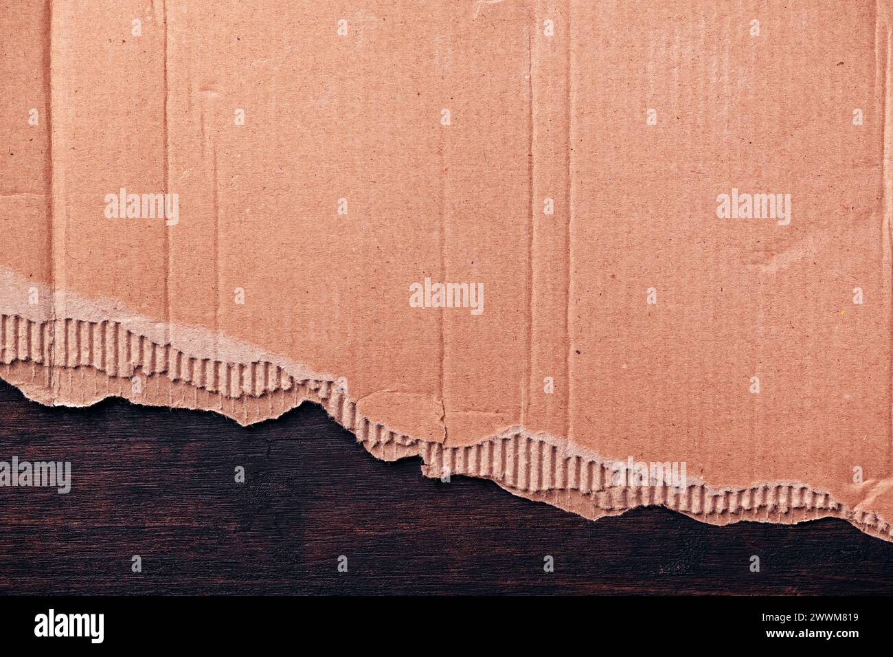 Torn cardboard paper texture, light brown craft paper material pattern ...