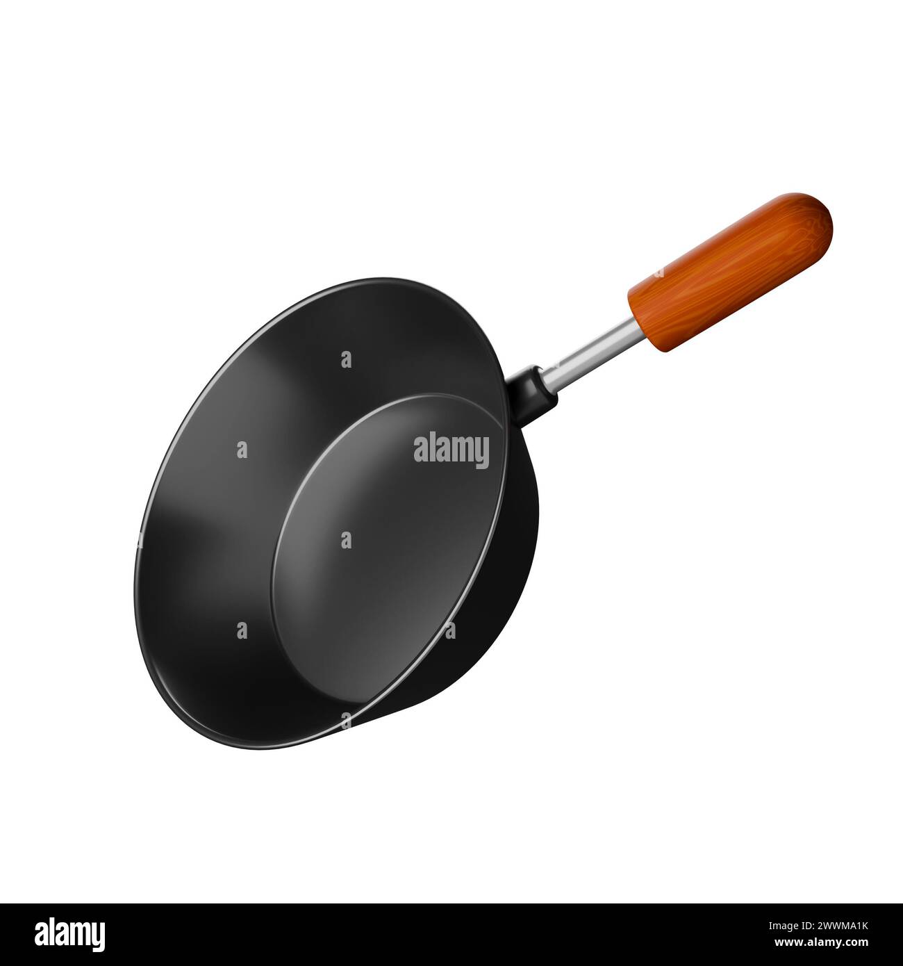 Deep Pan Animation Cartoon style deep pan 3D rendering on white background have work path ...