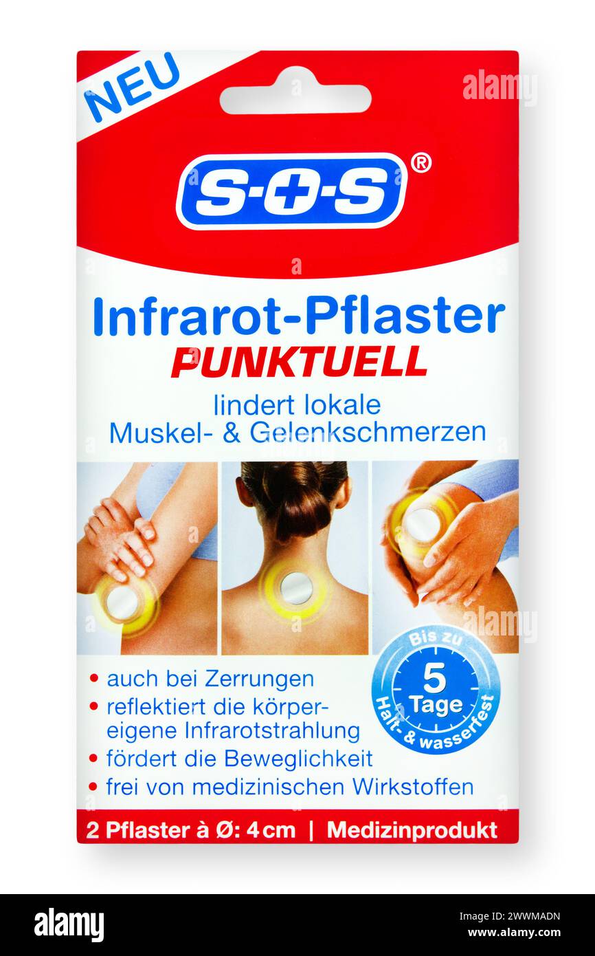 SOS Infrarot Pflaster Punktuell isolated on white background Stock Photo