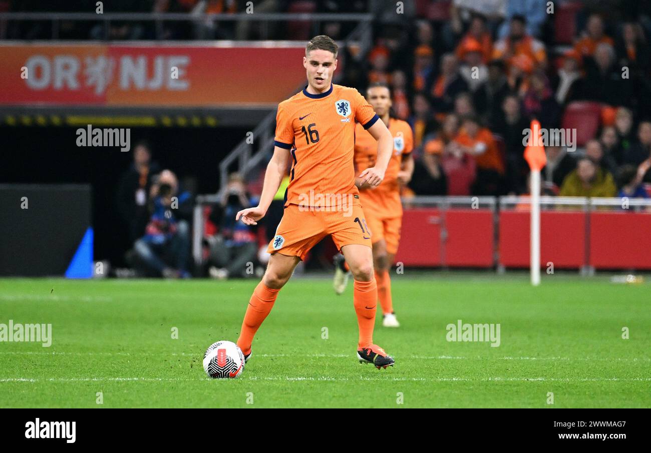 Football, international match, friendly match for Euro 2024, Amsterdam Arena, Netherlands - Scotland; Joey Veerman (NED) Stock Photo