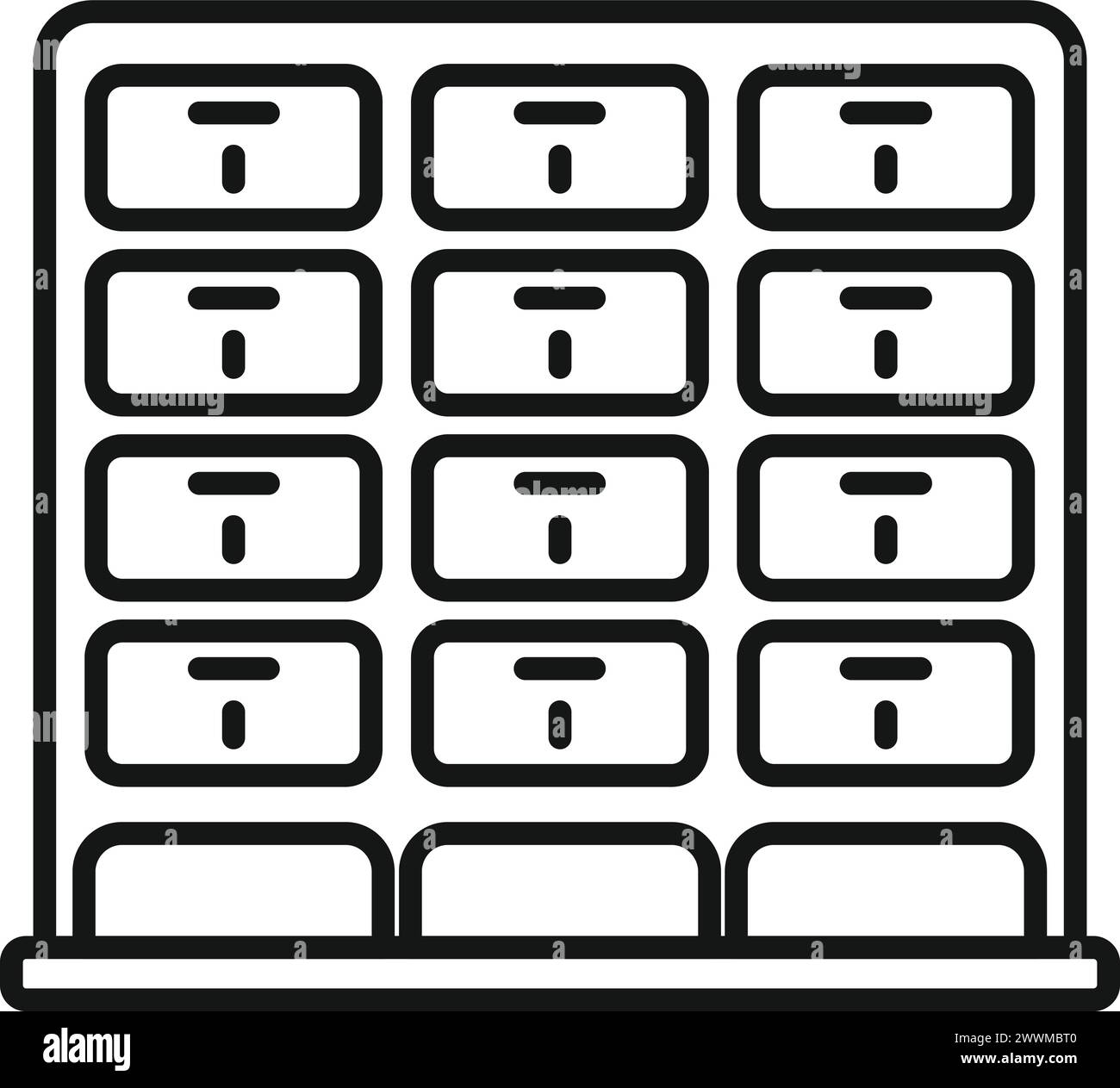 Secured safety cases icon outline vector. Bank indoor room. Insurance ...