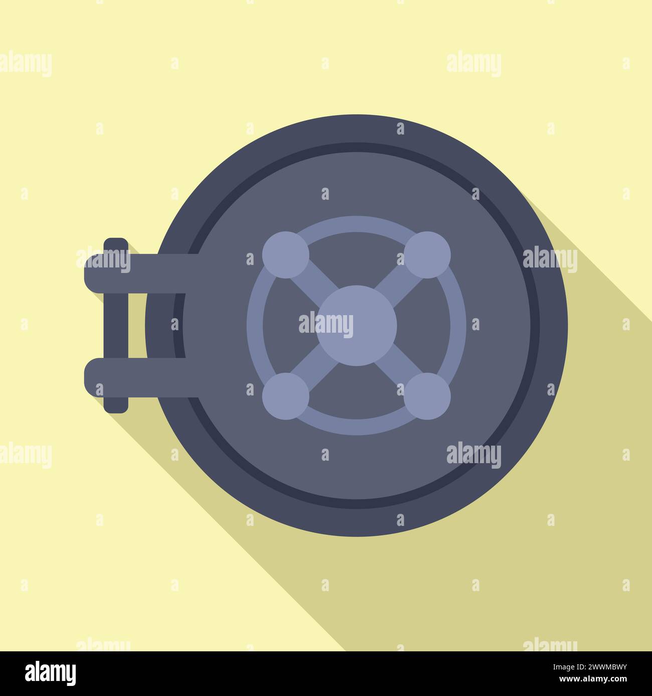 Round deposit door icon flat vector. Finance protect. Bank security ...