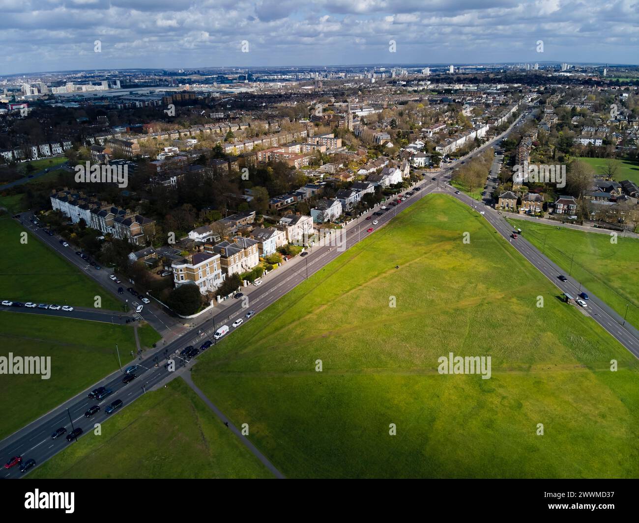 Aerial view of blackheath common hires stock photography and images
