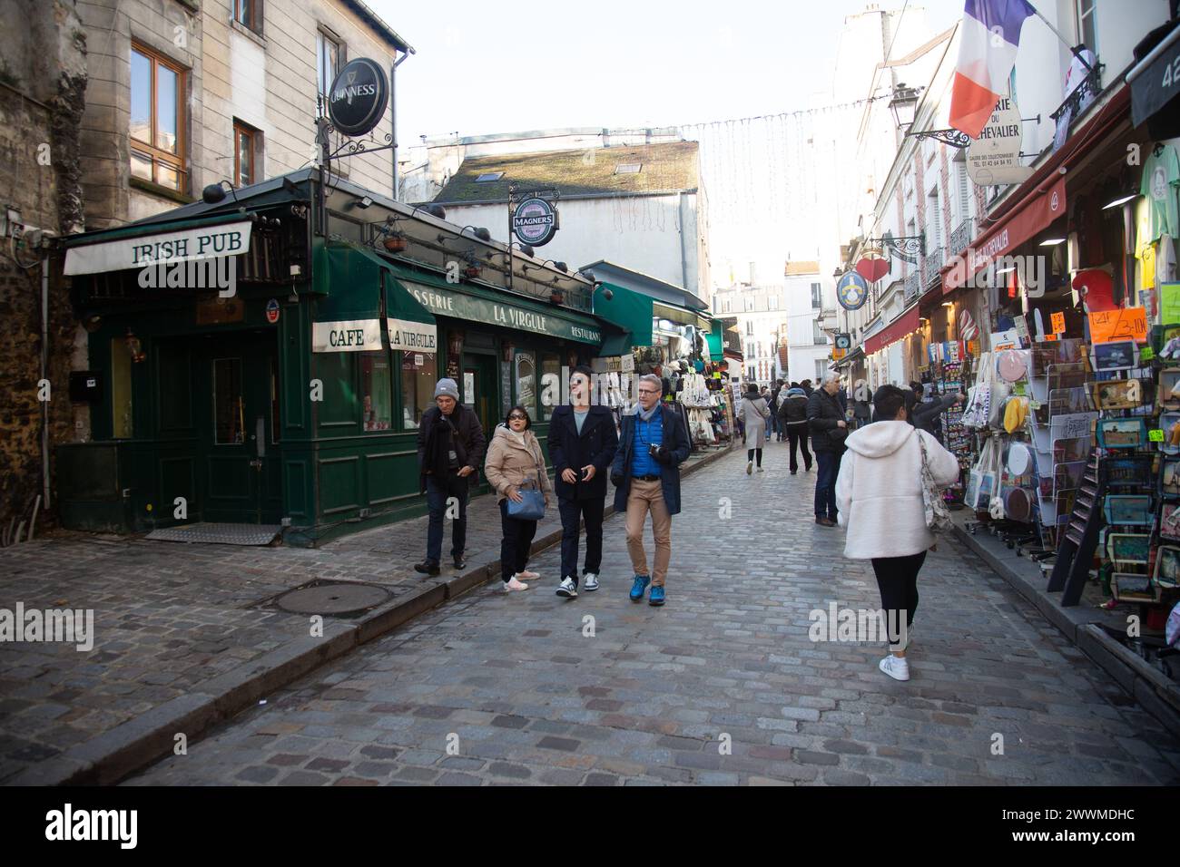 5th December 2023- Irish Pub,Montmartre, Paris, France. Stock Photo