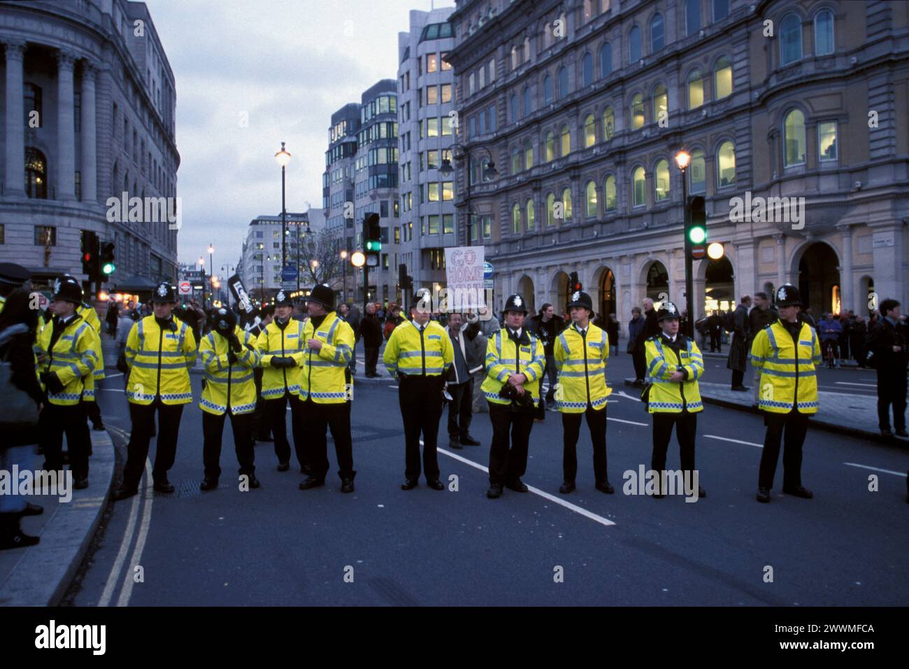 London Protest police Stock Photo