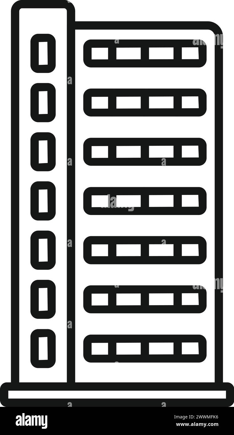 Front multistory building icon outline vector. Window residence ...