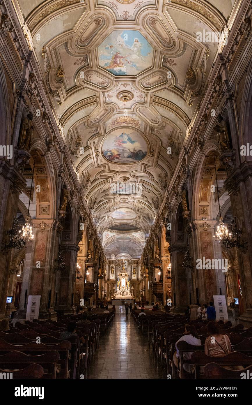 Interior of Metropolitan Cathedral of Santiago, Chile Stock Photo