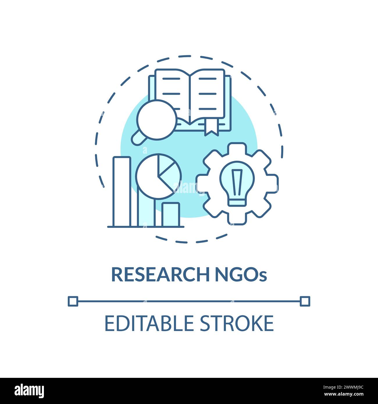 Research NGOs soft blue concept icon Stock Vector Image & Art - Alamy