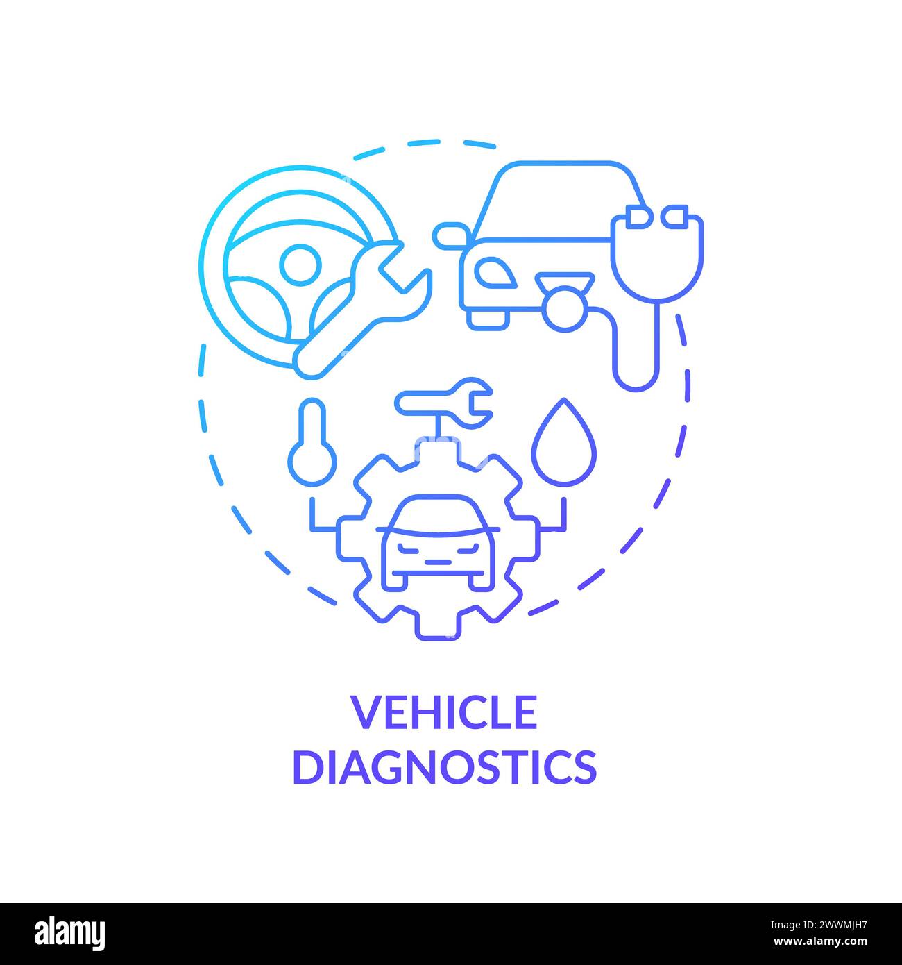 Vehicle diagnostics blue gradient concept icon Stock Vector Image & Art ...