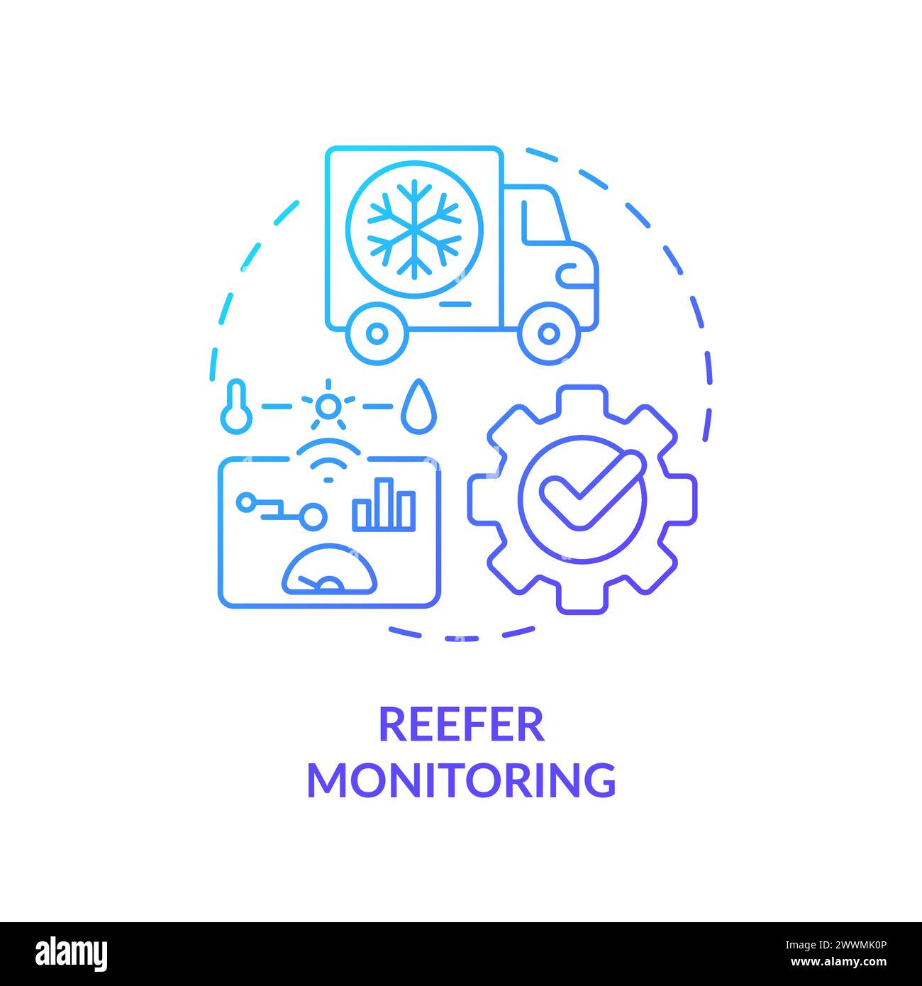 Reefer monitoring blue gradient concept icon Stock Vector