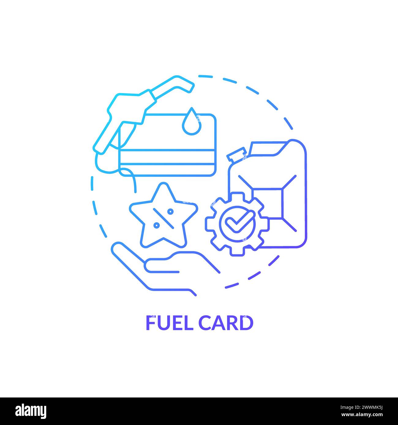 Fuel card blue gradient concept icon Stock Vector