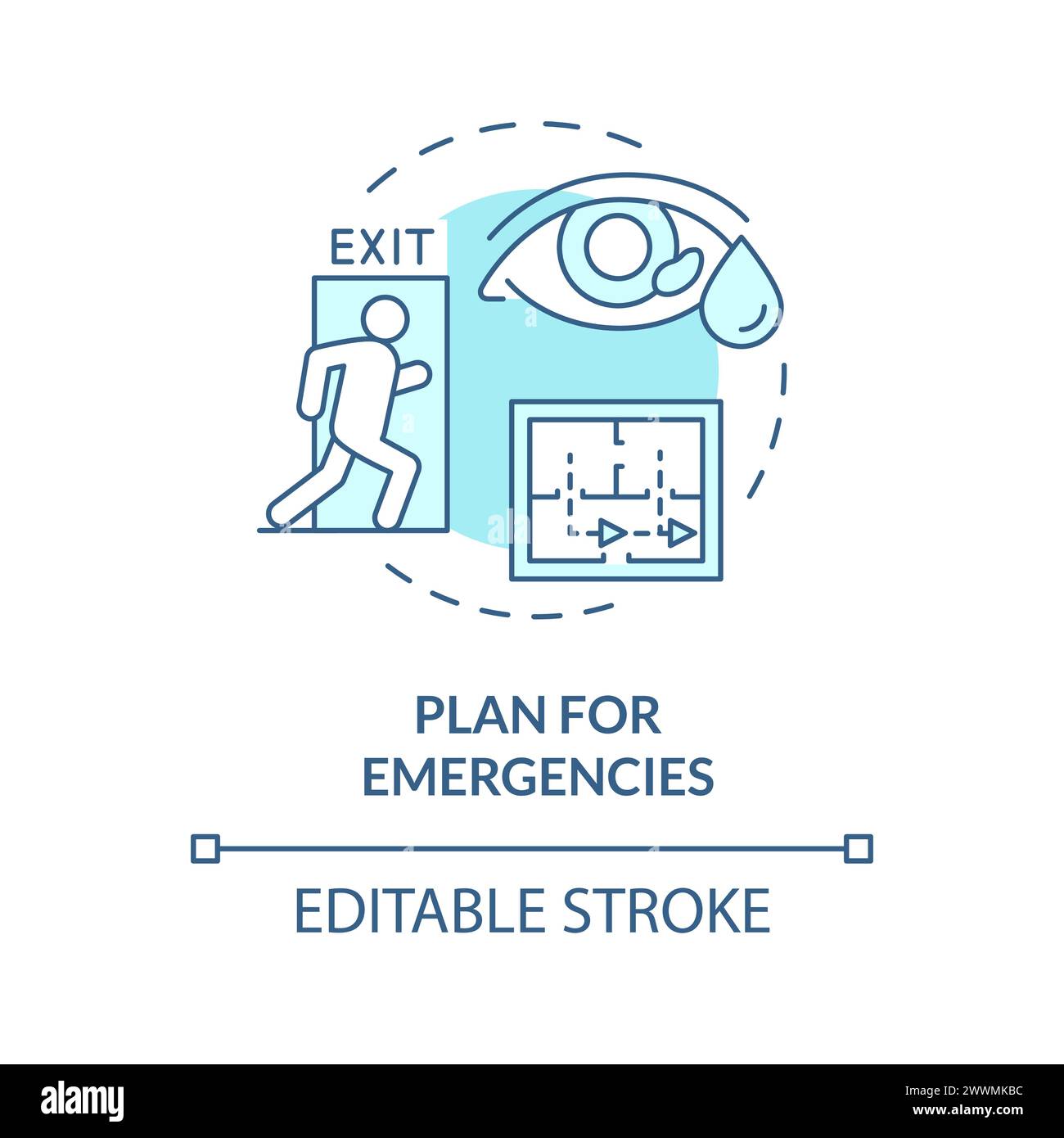 Plan for emergencies soft blue concept icon Stock Vector