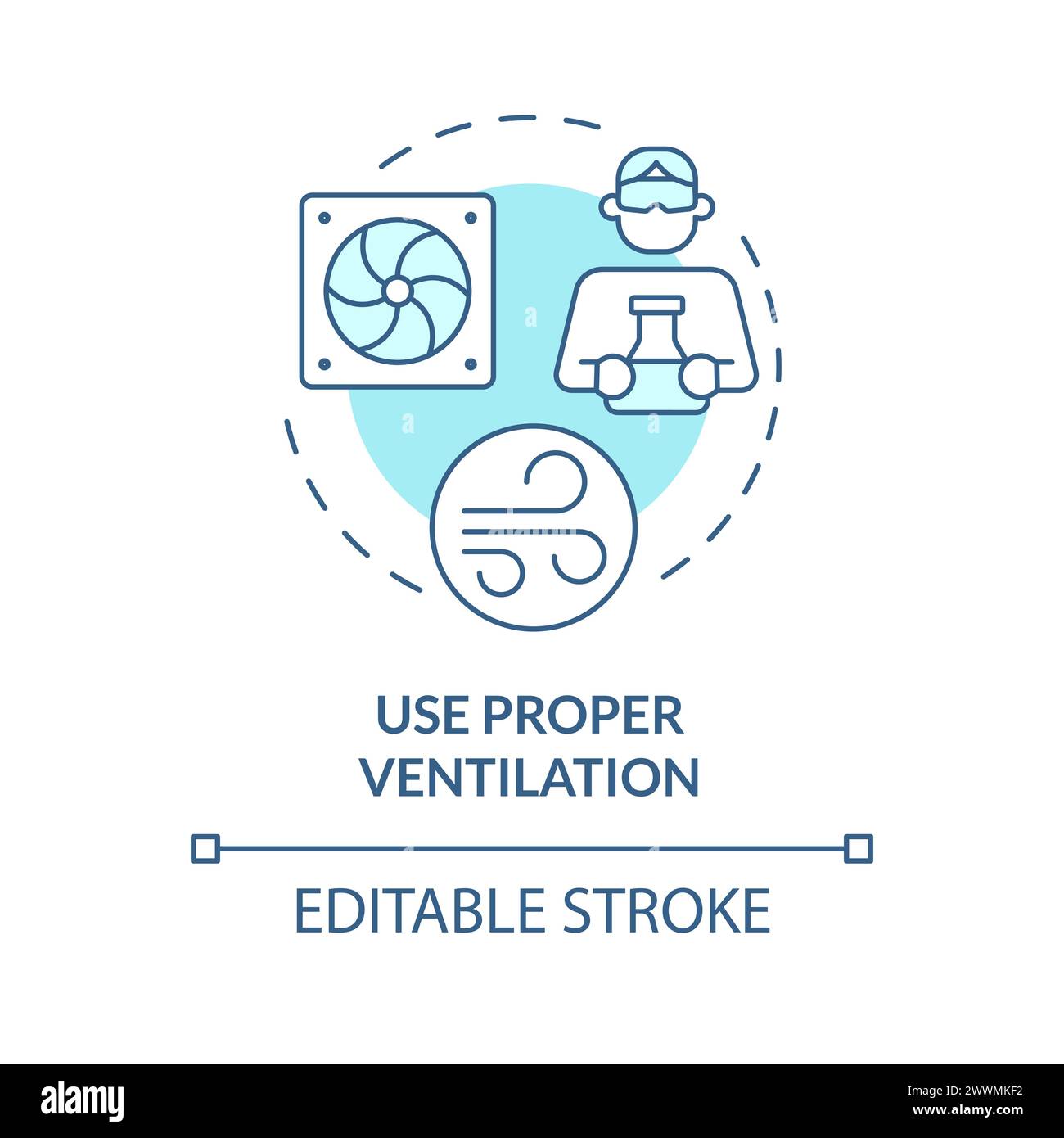 Proper ventilation use soft blue concept icon Stock Vector Image & Art