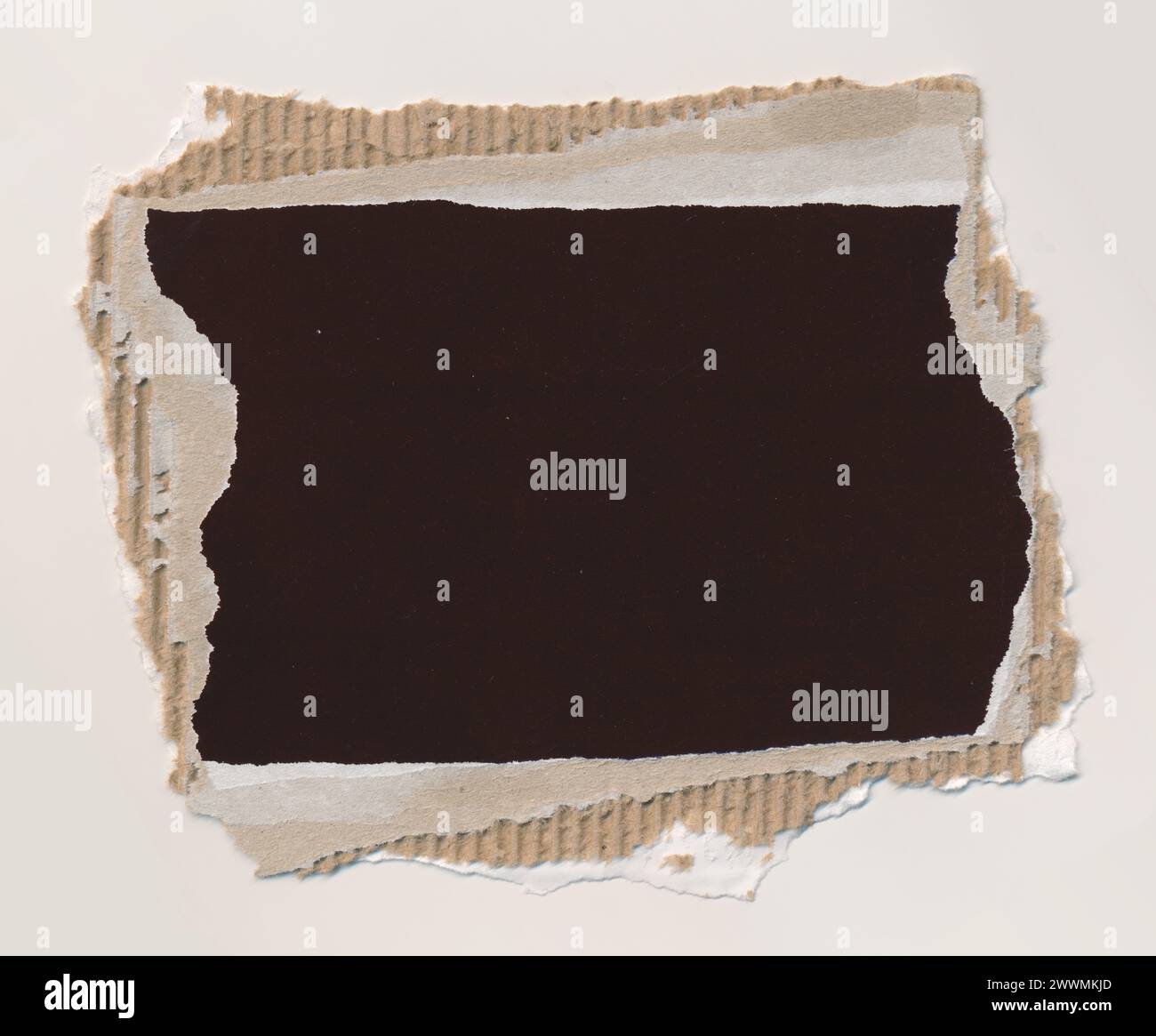 Torn piece of cardboard, background for banner. Blank paper piece ...