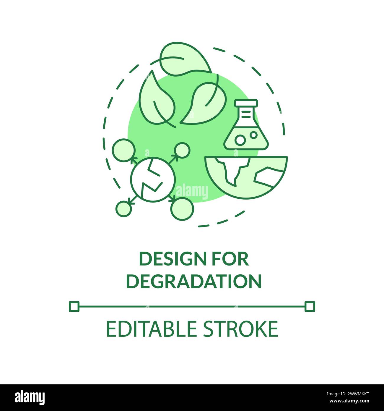 Design for degradation green concept icon Stock Vector