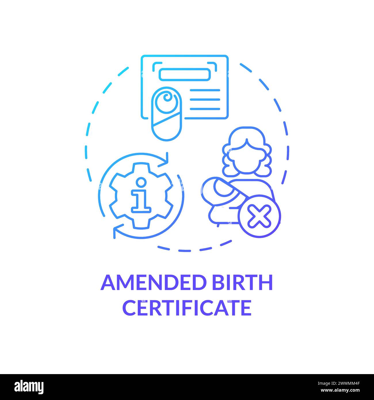Amended birth certificate blue gradient concept icon Stock Vector Image Amended birth certificate blue gradient concept icon Stock Vector Image