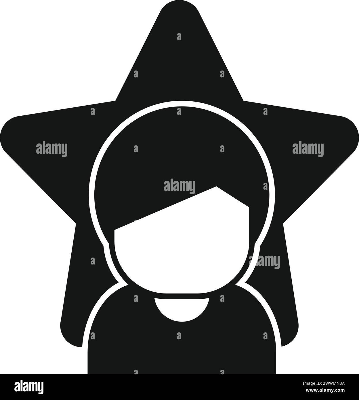 Pop star person icon simple vector. Worldwide famous. Online new avatar Stock Vector