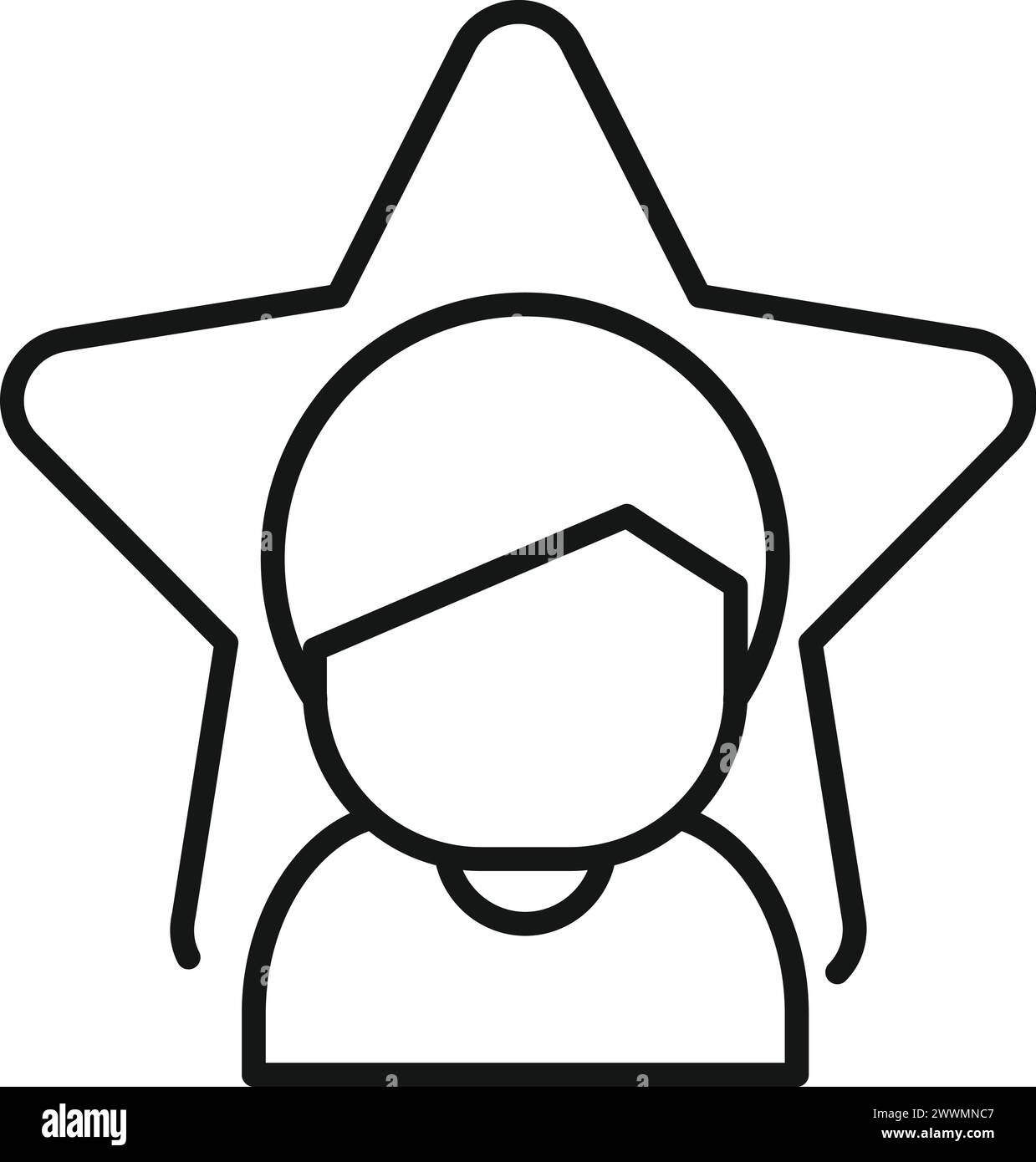 Pop star person icon outline vector. Worldwide famous. Online new avatar Stock Vector