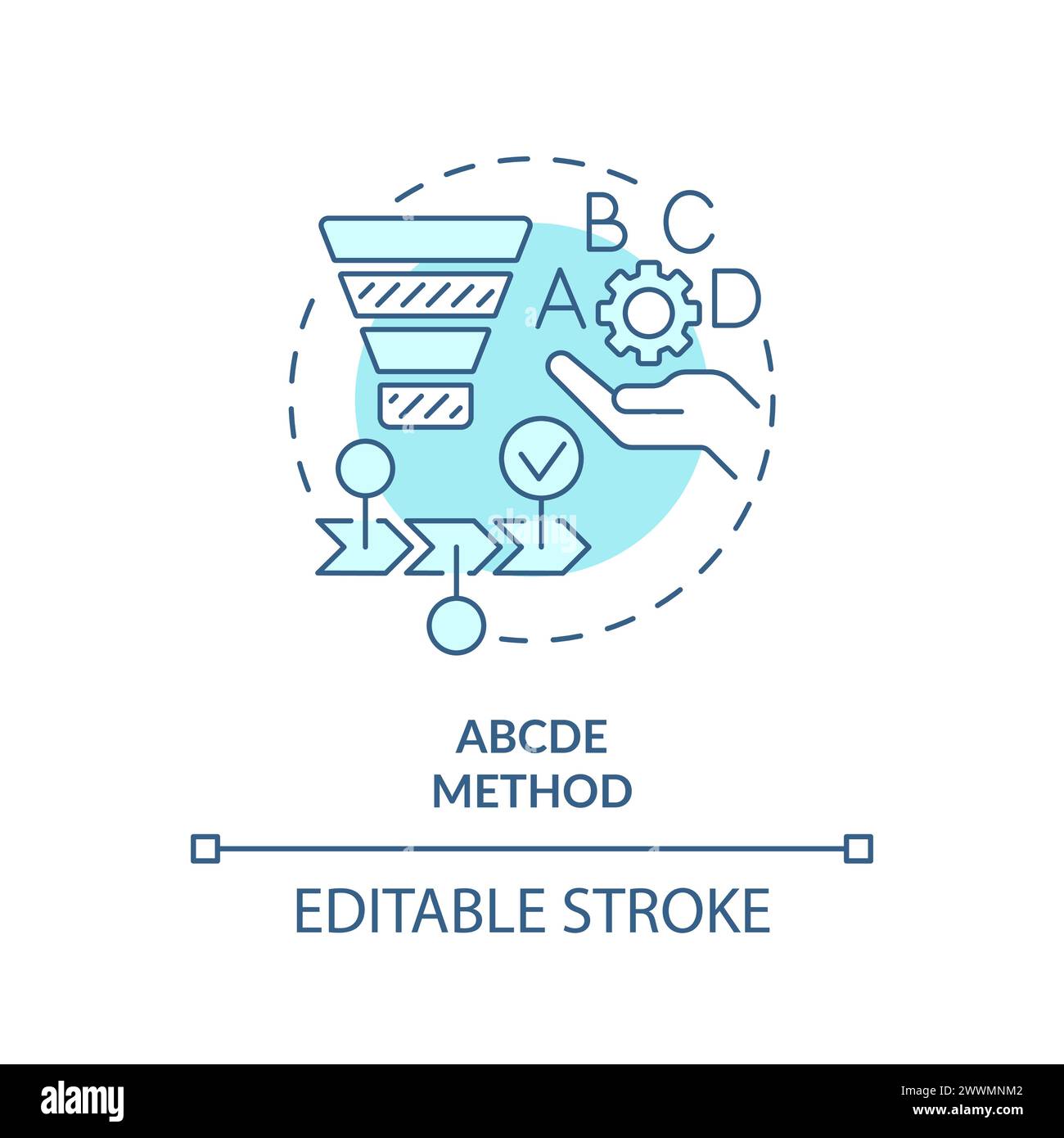 ABCDE method soft blue concept icon Stock Vector Image & Art - Alamy