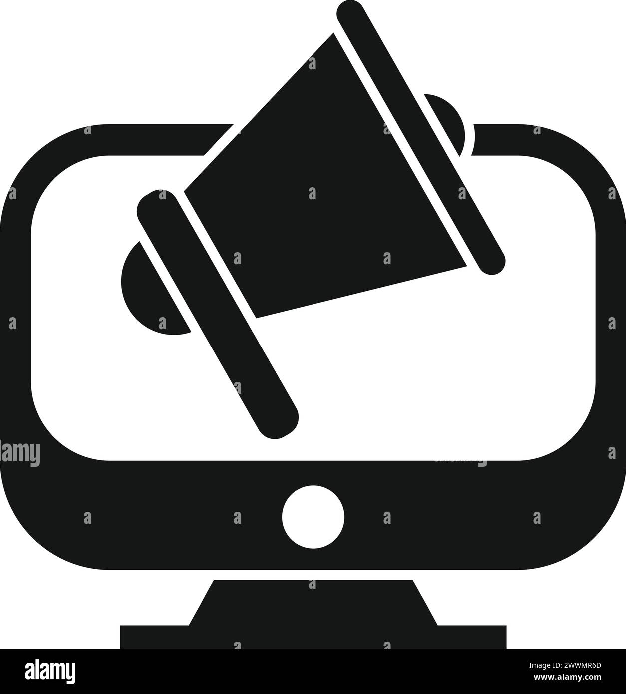 Megaphone on pc screen Stock Vector Images - Alamy