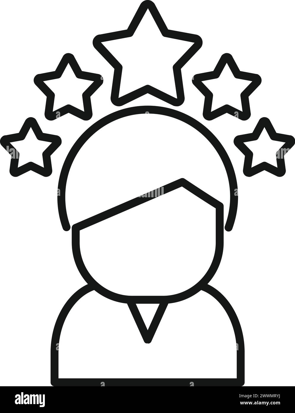 Five stars rating blogger icon outline vector. Best media content
