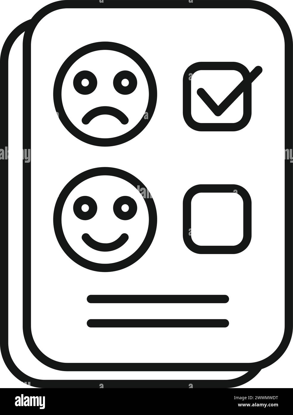 Approved negative survey icon outline vector. User online rank. Happy range report Stock Vector