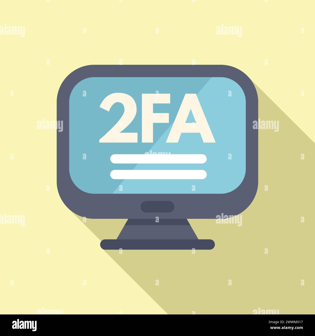 2FA account access icon flat vector. Multi registration account. Secure message internet Stock Vector