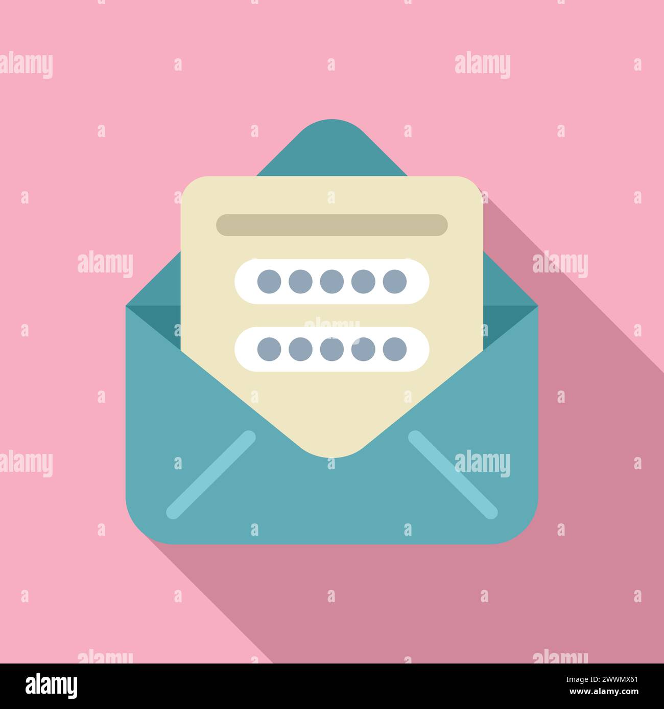 Safe new mail icon flat vector. Step safe cellular. Id dual process message Stock Vector