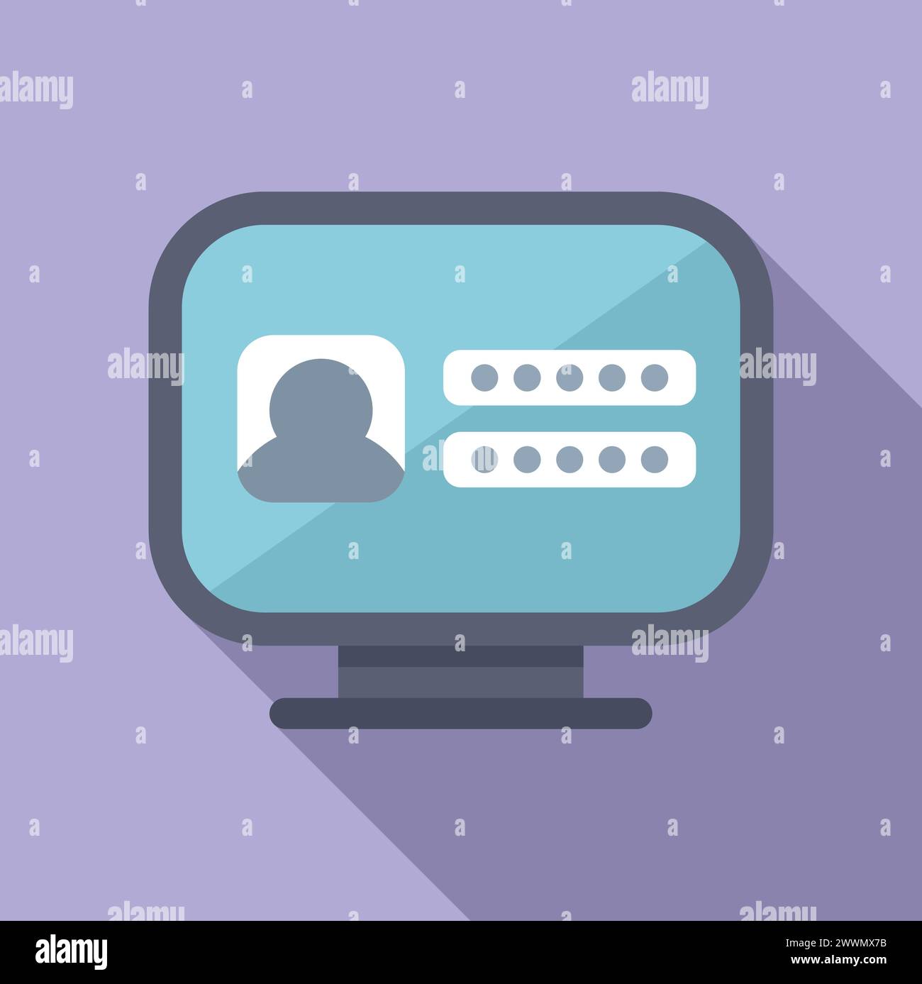 User account passcode icon flat vector. Computer code registration ...