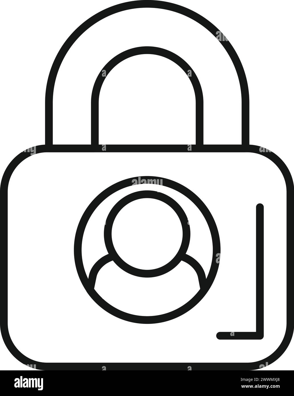 User padlock code icon outline vector. Mobile registration. Account identity secure Stock Vector
