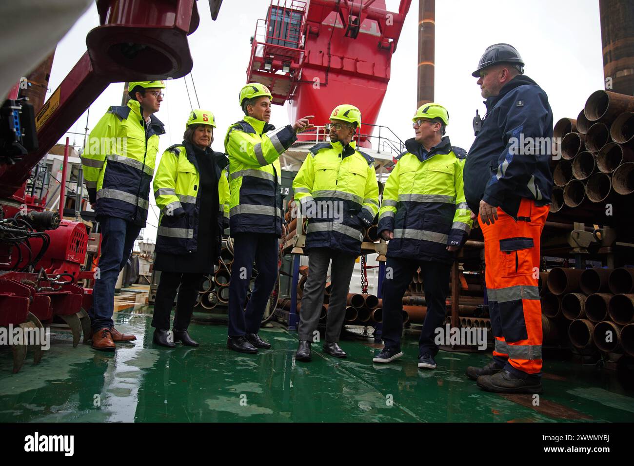 (2nd Left To Right) Shadow Energy Secretary Ed Miliband, Shadow Welsh ...