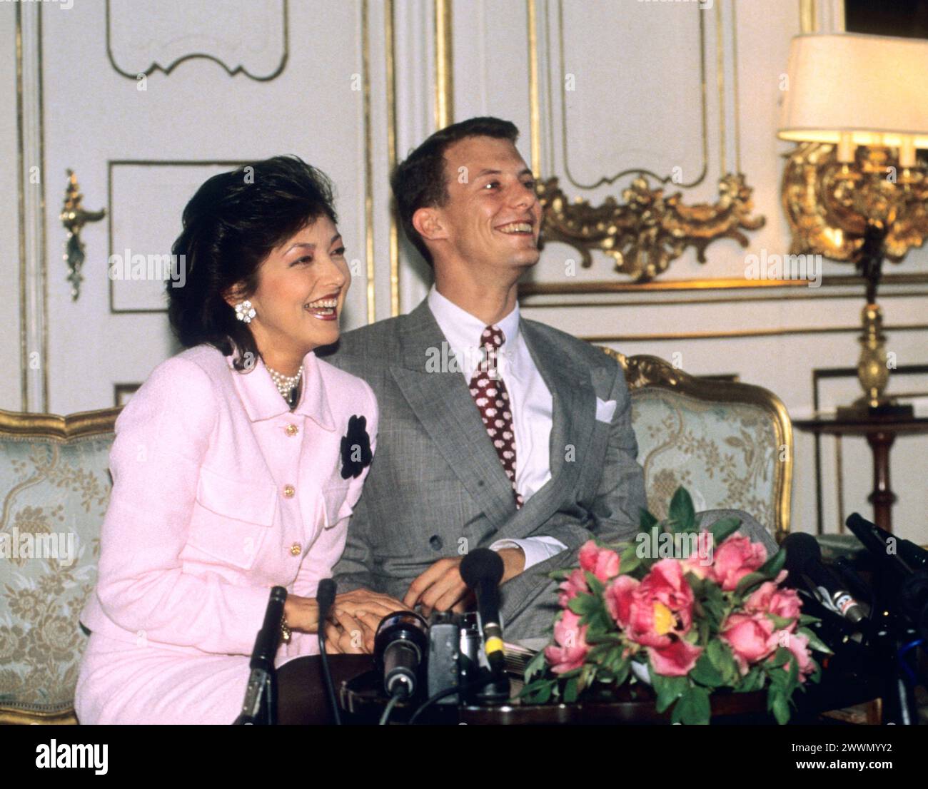 PRINCE JOACHIM of Denmark at the announcement of his engagement to Alexandra Manley of Hong Kong at the Royal Palace in Copenhagen Stock Photo