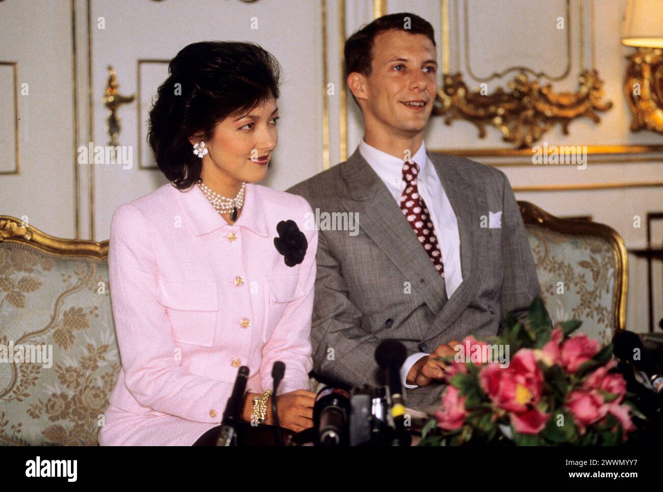 PRINCE JOACHIM of Denmark at the announcement of his engagement to Alexandra Manley of Hong Kong at the Royal Palace in Copenhagen Stock Photo
