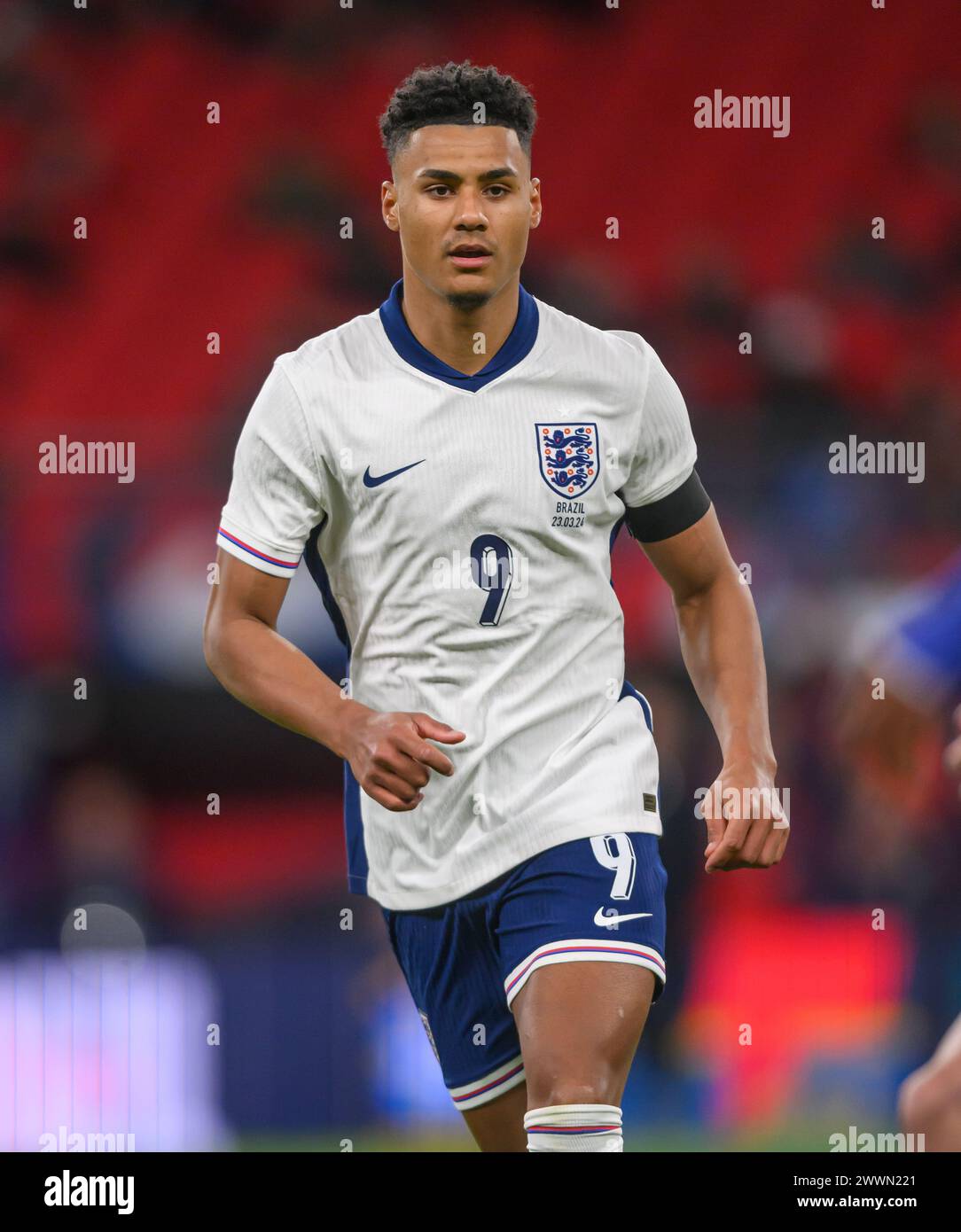 23 Mar 2024 - England v Brazil - International Friendly - Wembley Stadium. England's Ollie Watkins in action against Brazil.  Picture : Mark Pain / Alamy Live News Stock Photo