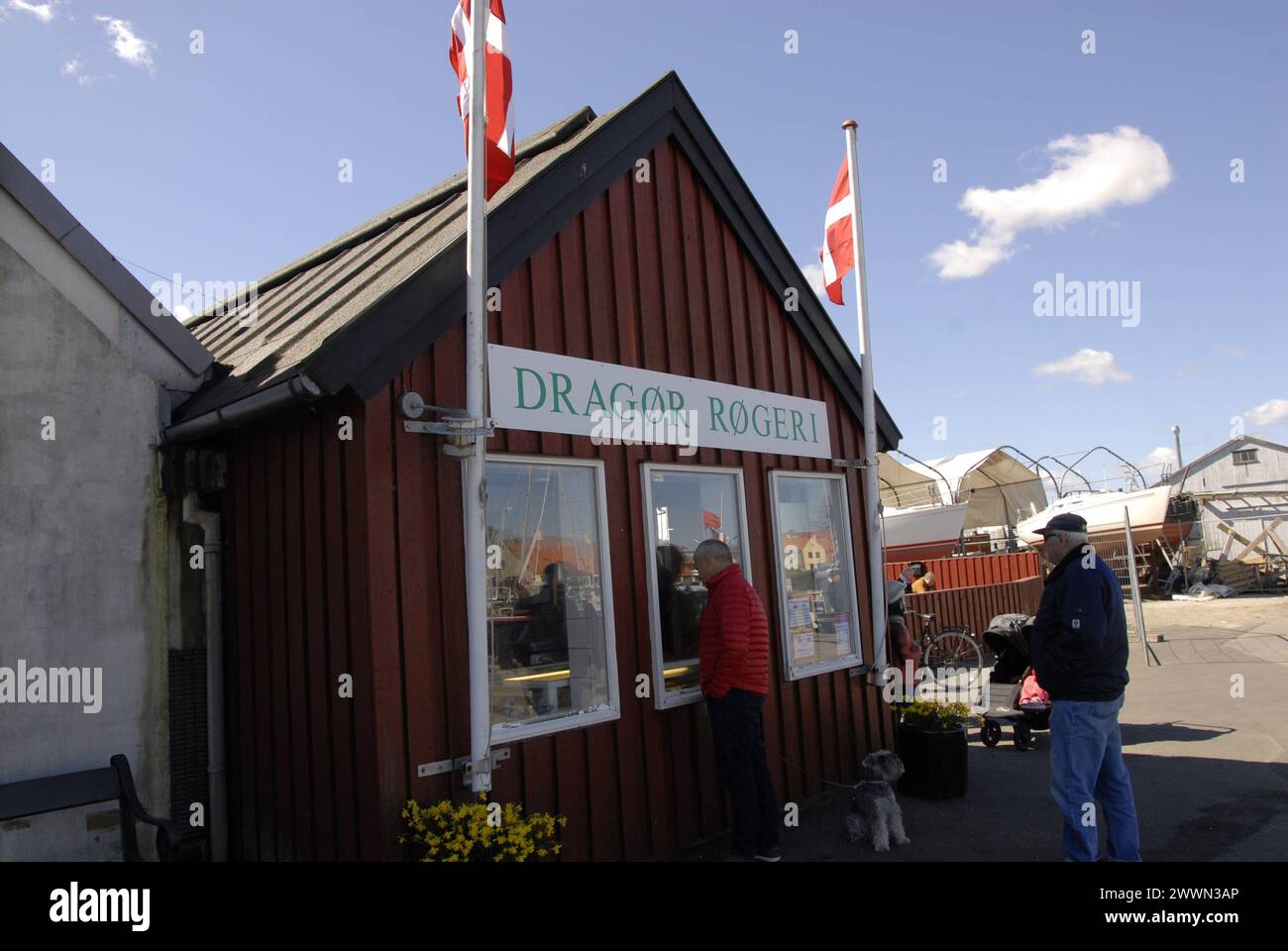 DRAGOR/DRAGOER/.Denmark 22 April 2016  Dragor smokehouse dragør røgerionly sell smoke fish at small fishing habour .Photo. Francis Joseph Dean/Deanpictures. Stock Photo